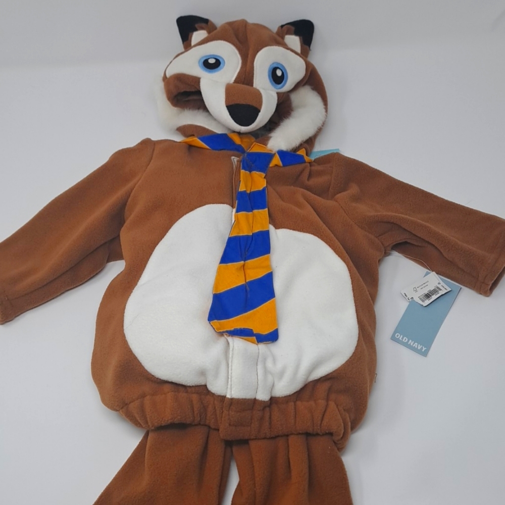 Old Navy New‎ With Tags Infant Fox With Tie Fleece Hooded 2pc Costume Size 0-6M